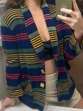 VTG Byer California Fleece Blazer Jacket Retro Groovy MCM